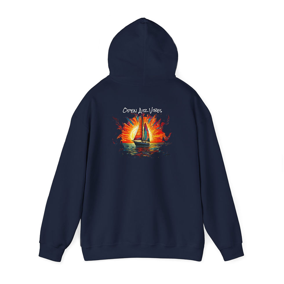Thumbnail: Open Air Sunset Sailboat Vibes Unisex Heavy Blend™ Hooded Sweatshirt