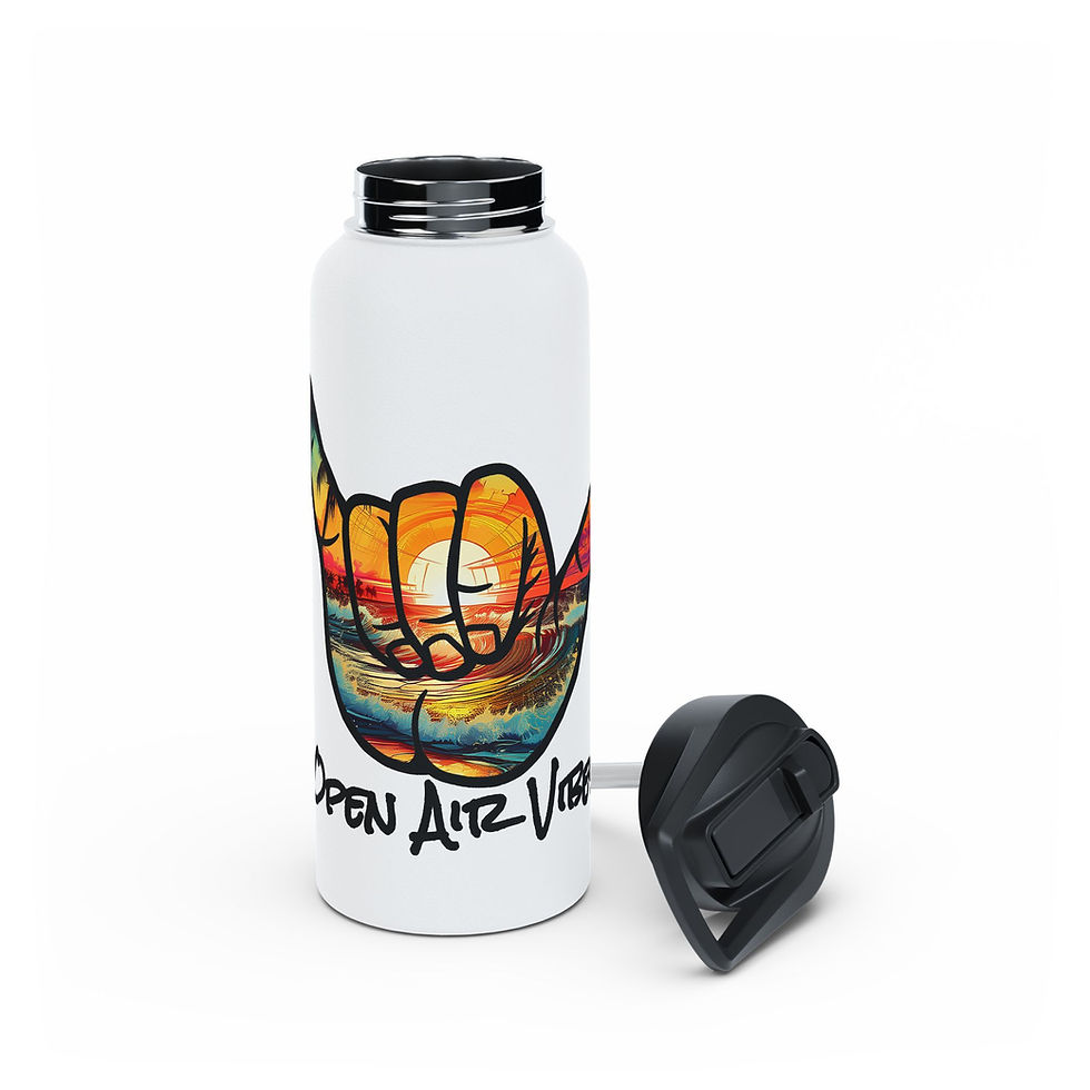 Thumbnail: Open Air Vibes Shaka Vibes Stainless Steel Water Bottle, Standard Lid
