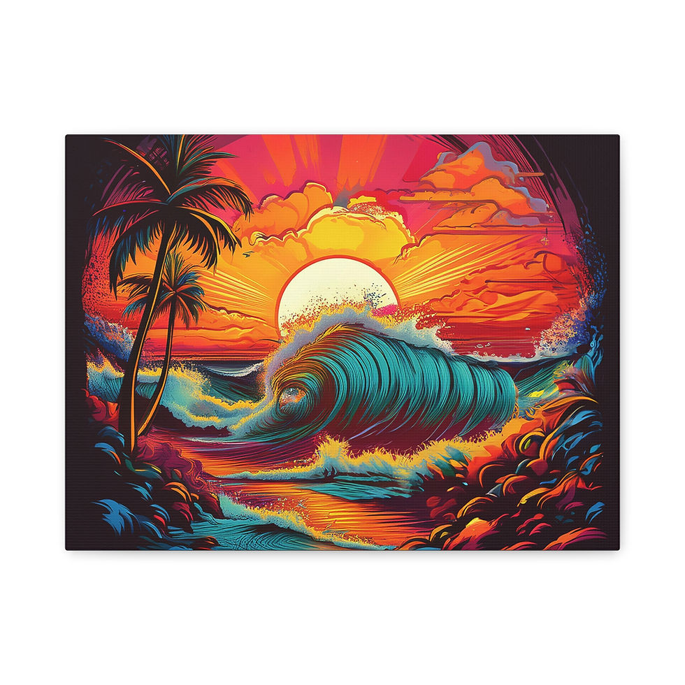 Thumbnail: Open Air Hawaiian Sunset Shorepound Vibes Canvas Gallery Wraps