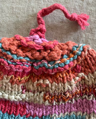 silk blend handknit multi color caps/Beanies