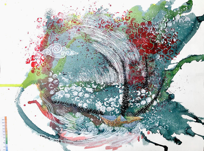 EKG,SailToHope13,mixedMediaOnPaper,30x40