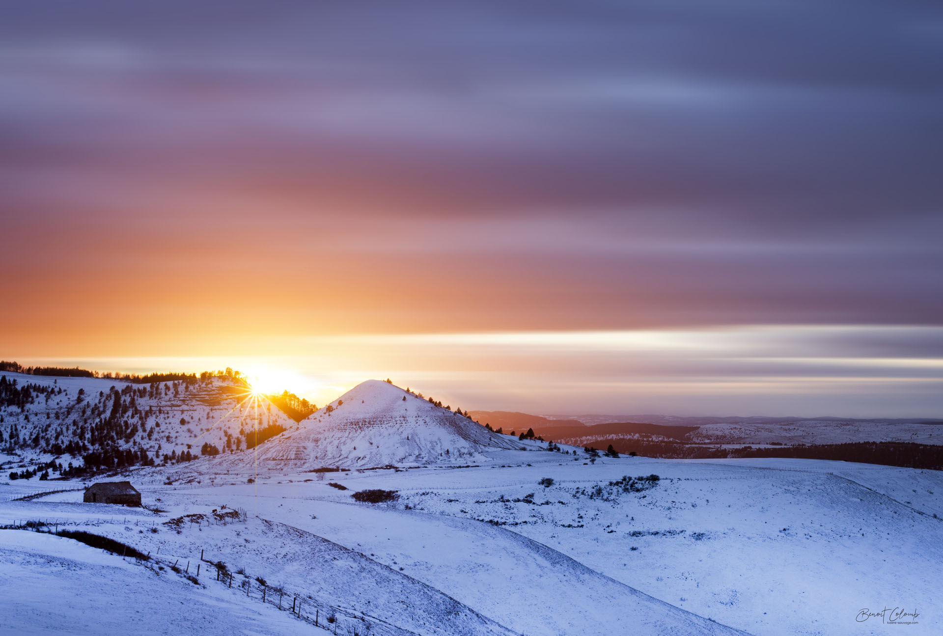 Sunset Bondons neige