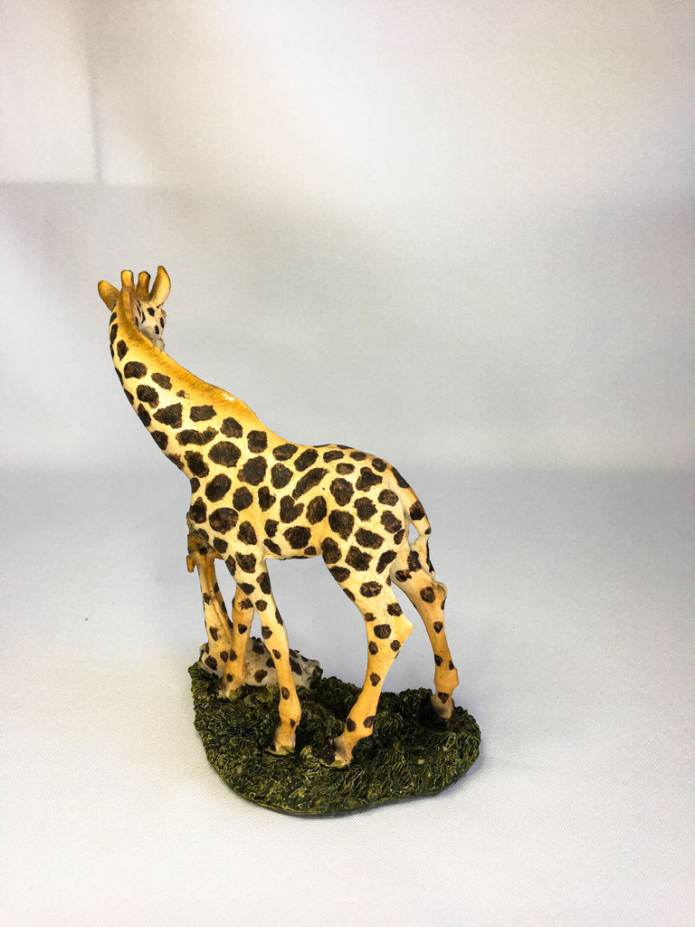 Miniatura: Estatueta Girafa com Filhote Colorida 17cm