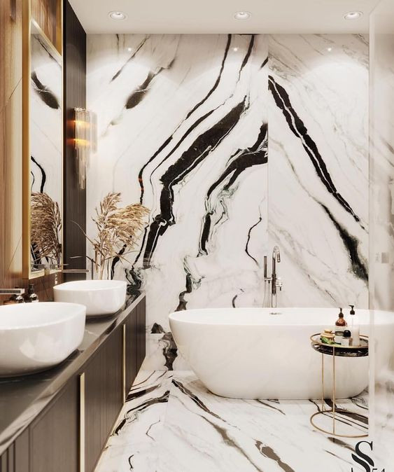 Panda White Marble for Bathroom Bathtub Wall