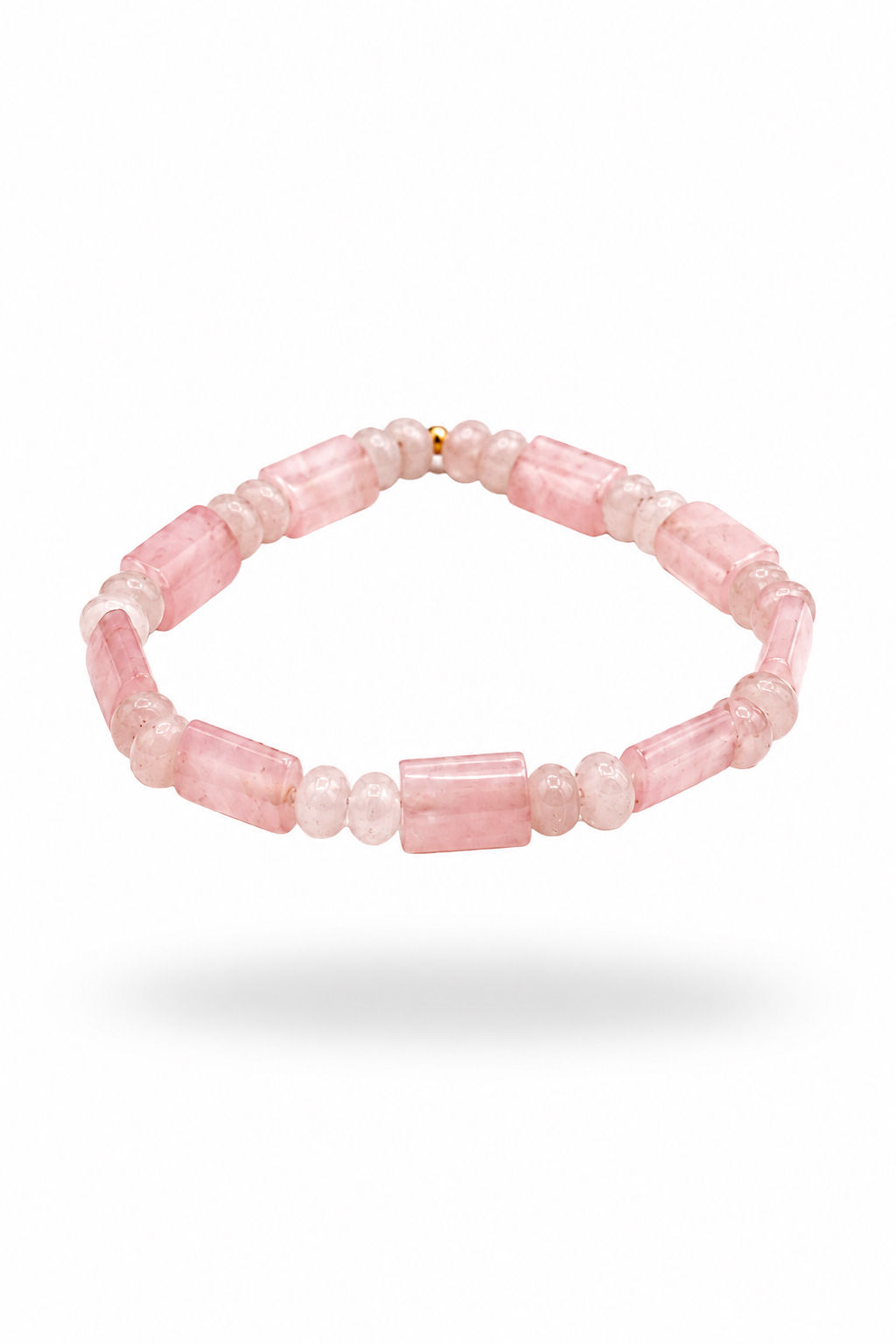 Rose Quartz Puffs & Oval Bracelet