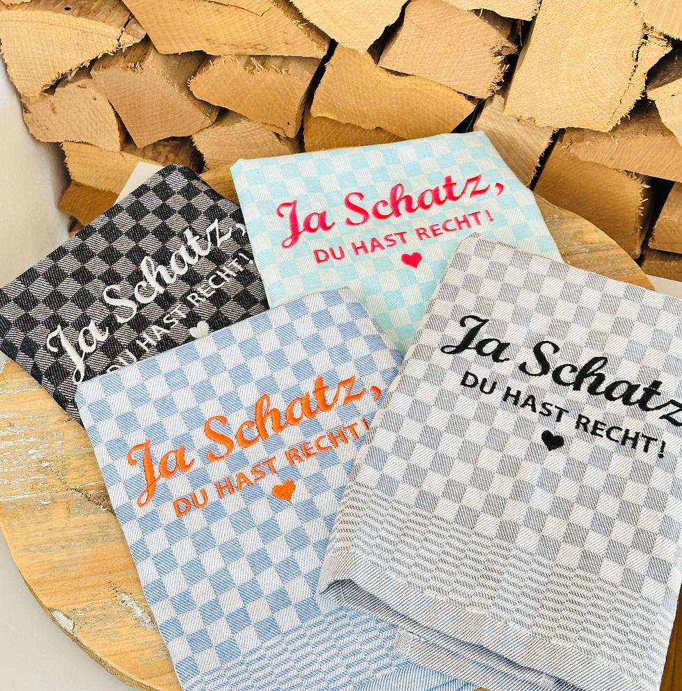Miniaturbild: Geschirrtuch "Ja Schatz, du hast Recht" mit Herz