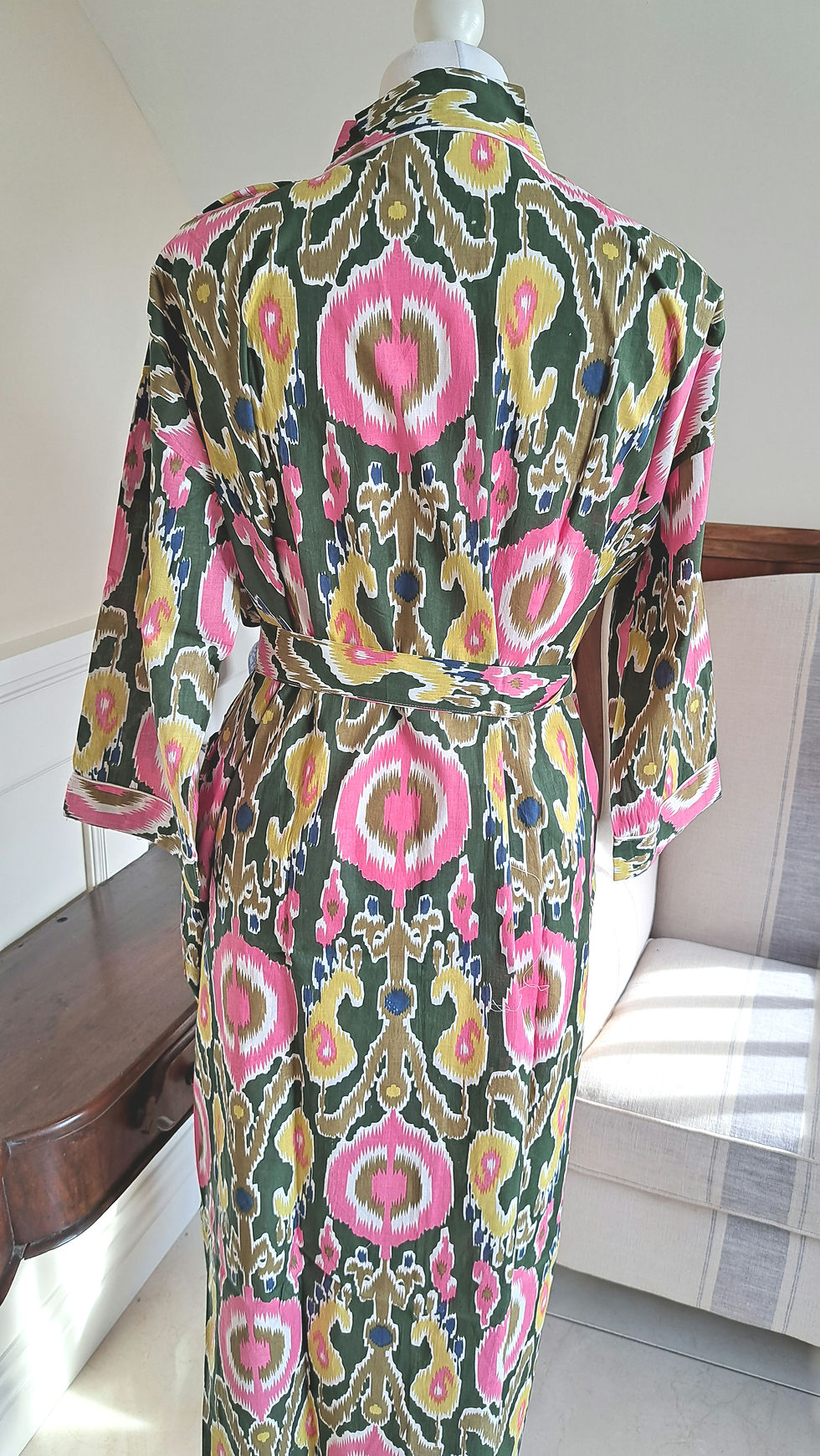 Thumbnail: Persia Bottle Green Ikat Robe