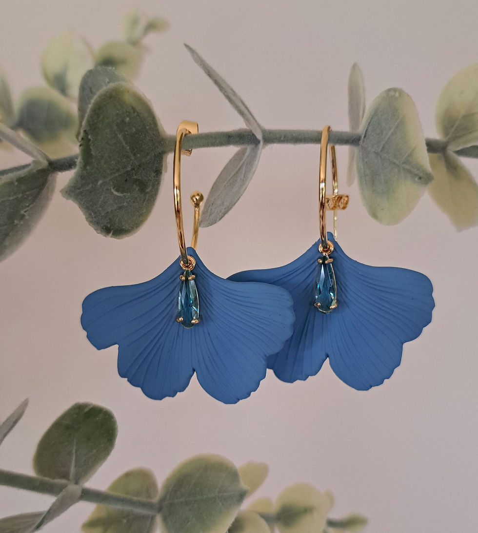 Thumbnail: Gingko leaf hoop earrings