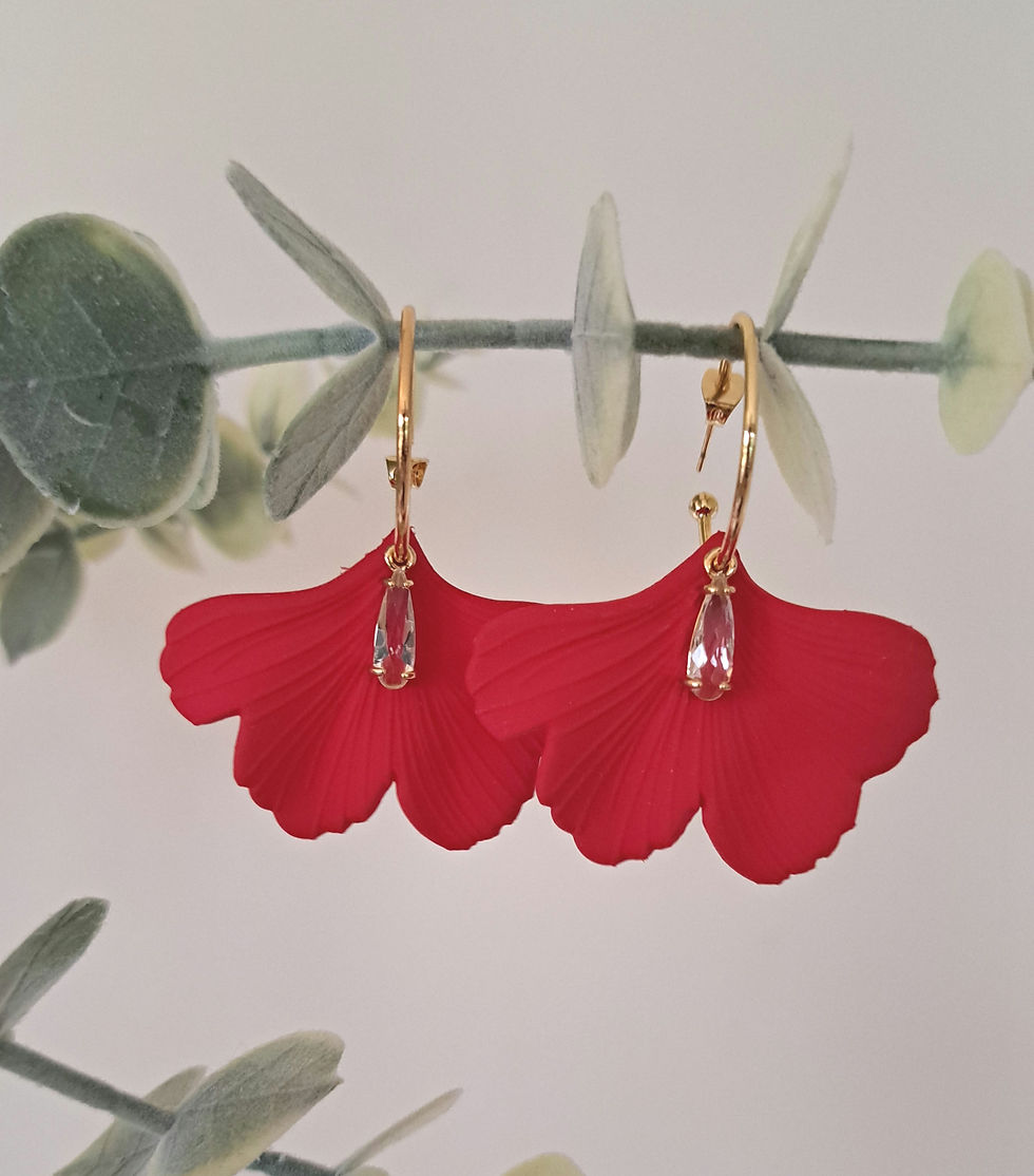 Thumbnail: Gingko leaf hoop earrings