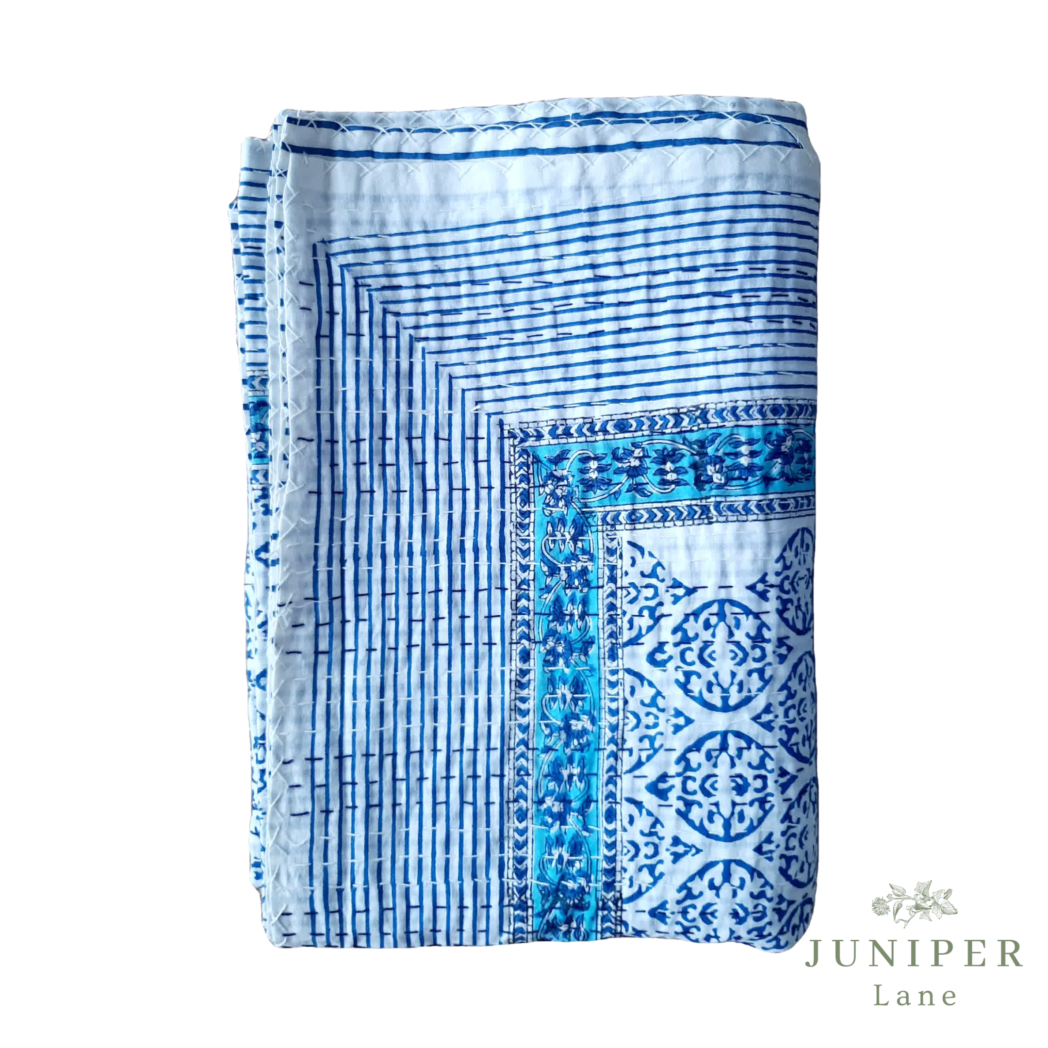 Paisley Traditional Kantha Stitch Throw