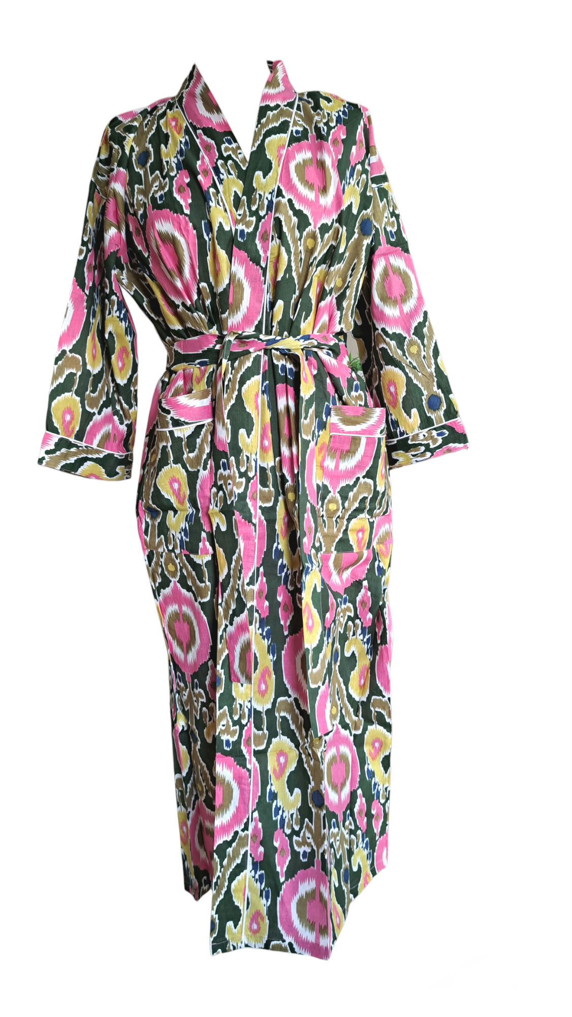 Persia Bottle Green Ikat Robe