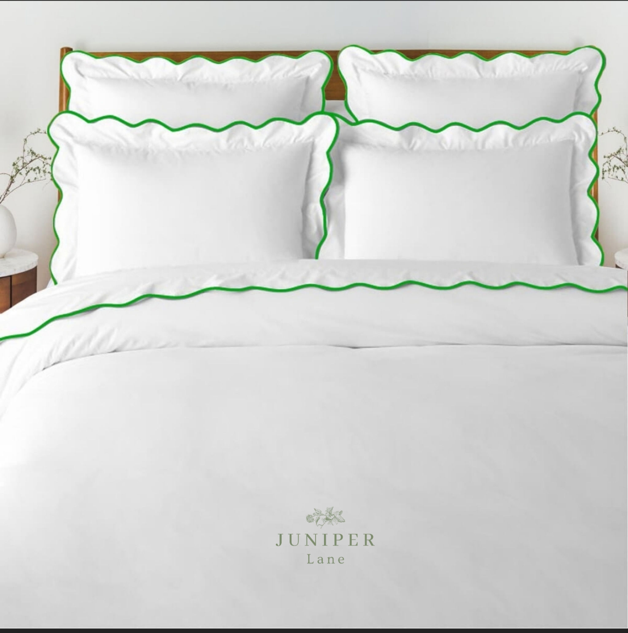 Luxury Cotton Scalloped Pillowcase (Pair)