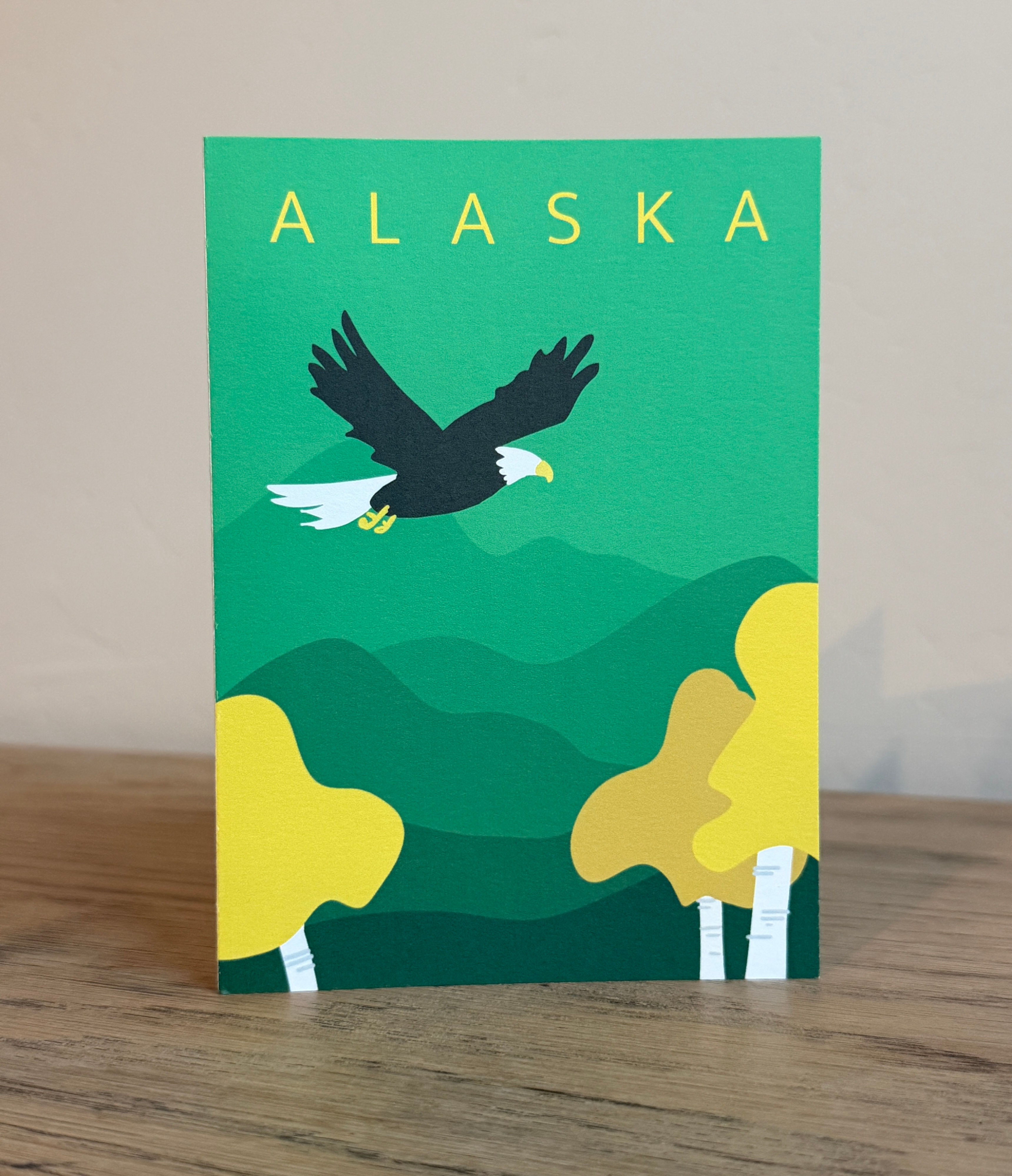 Bald Eagles Greeting Card (4.5 x 6.25) ~ Green