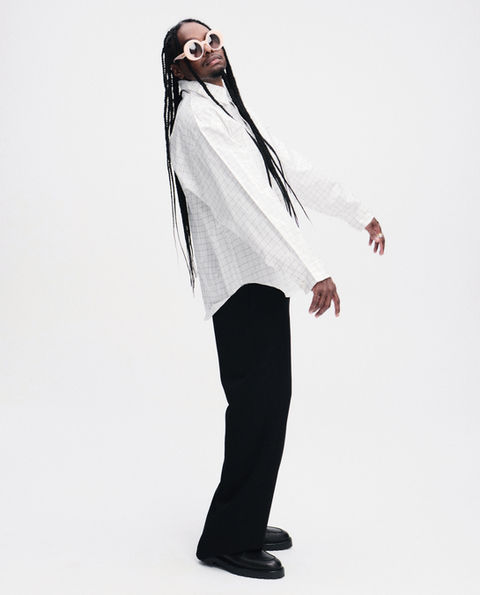 Baker Boy GQ styled by Ewan Bell wearing Acne Studios Loewe