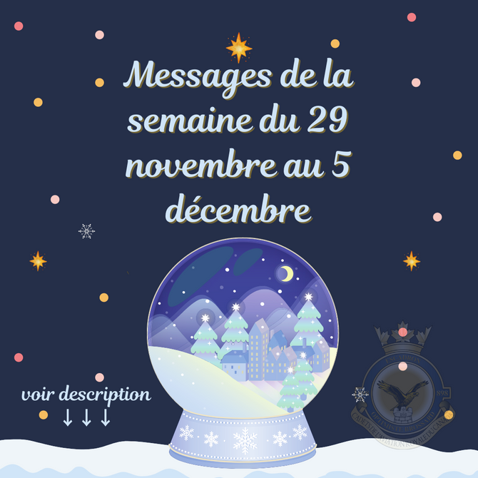 MESSAGES DE LA SEMAINE