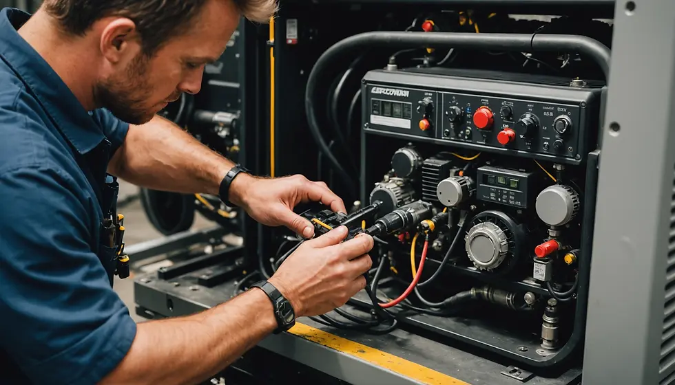 An Engineer cheking the Generator Panel
