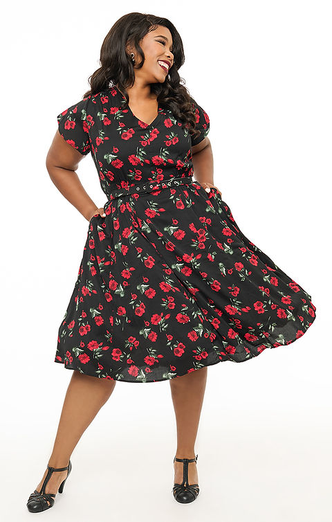 Tulip Swing Dress - Red/Black | SHOP GESPHANIA Tulip Swing Dress - Red/Black | SHOP GESPHANIA