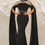 Thumbnail: Cape Sleeve High Neck Gown- Black