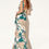 Thumbnail: Floral Print V Neck Gown- Multi