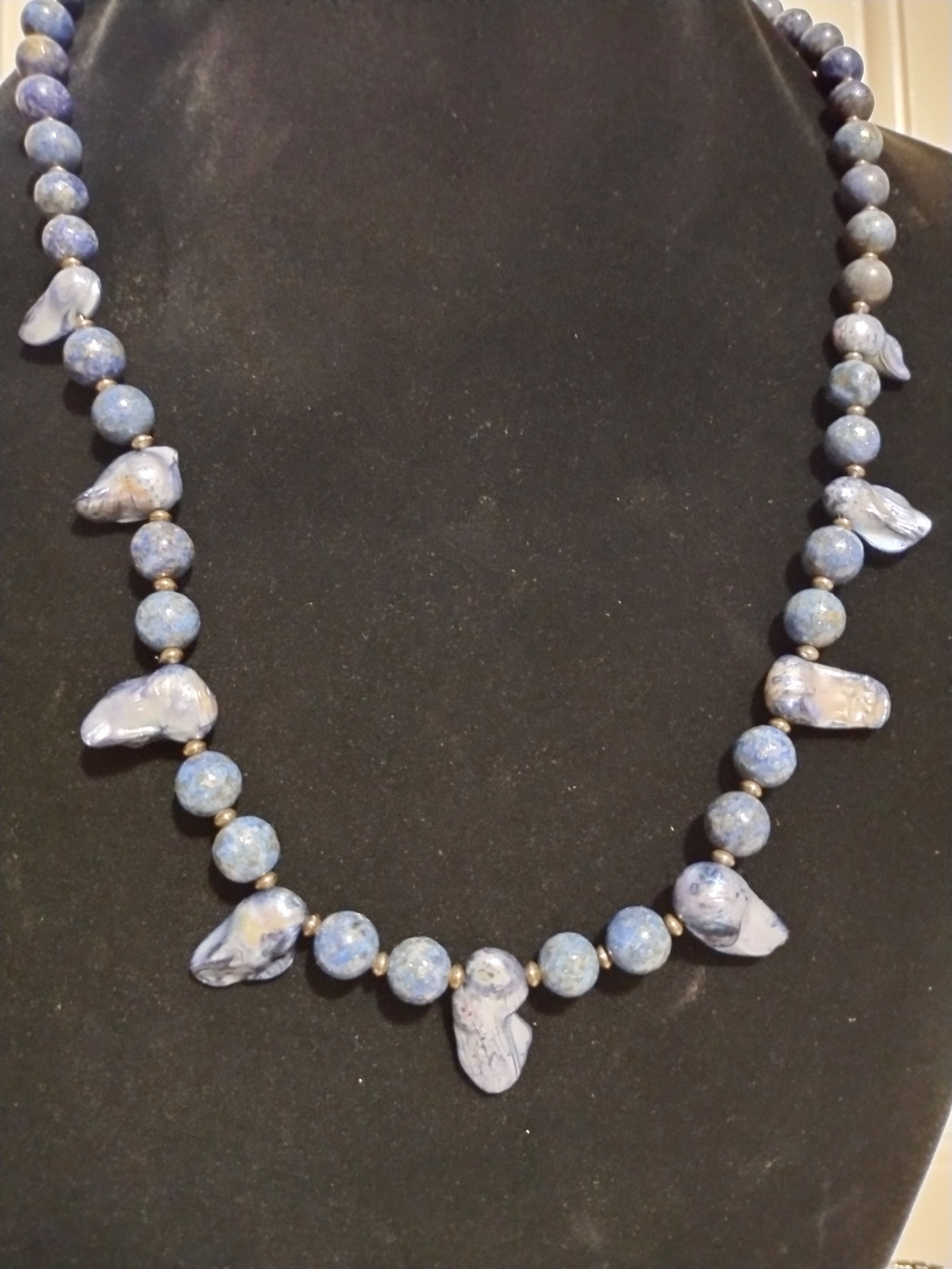 Pearl and Lapis Necklace