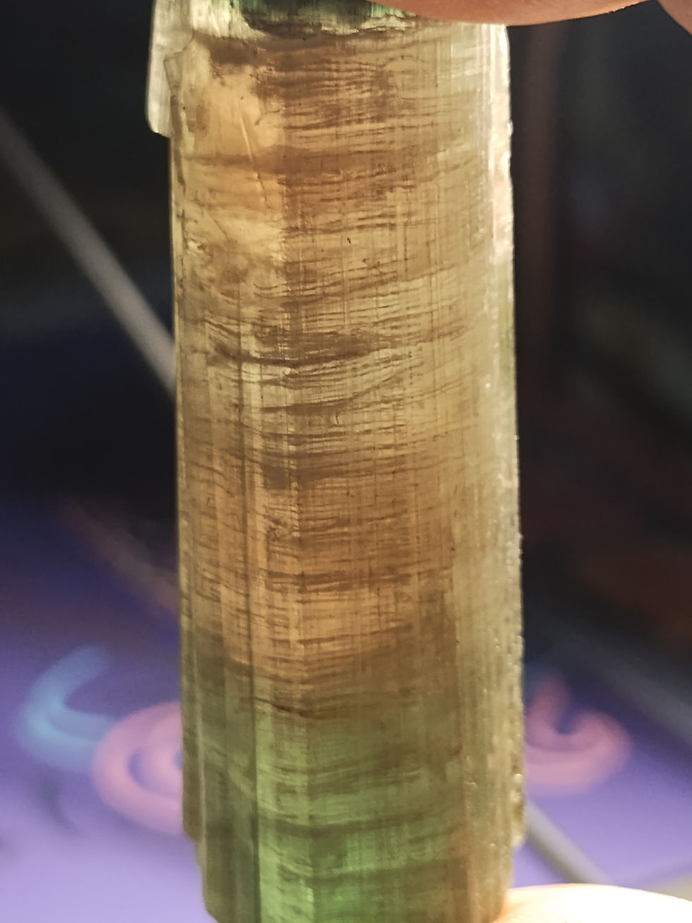 Close-up view of green tourmaline crystals