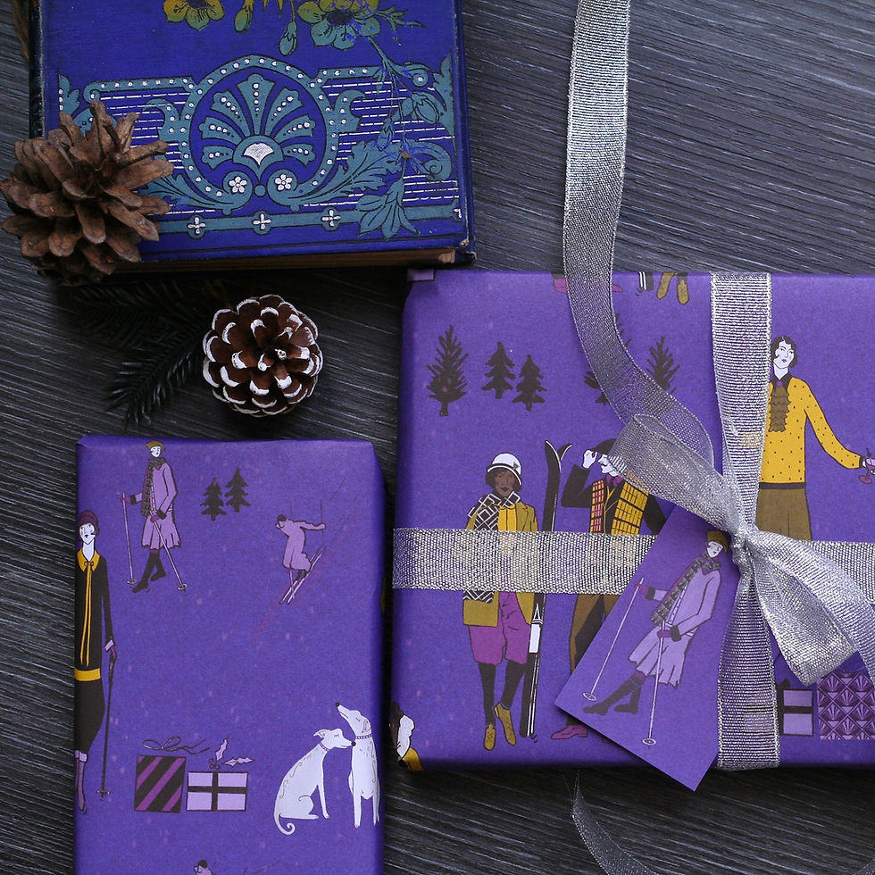 Thumbnail: Art Deco 1920s Christmas Wrapping Paper