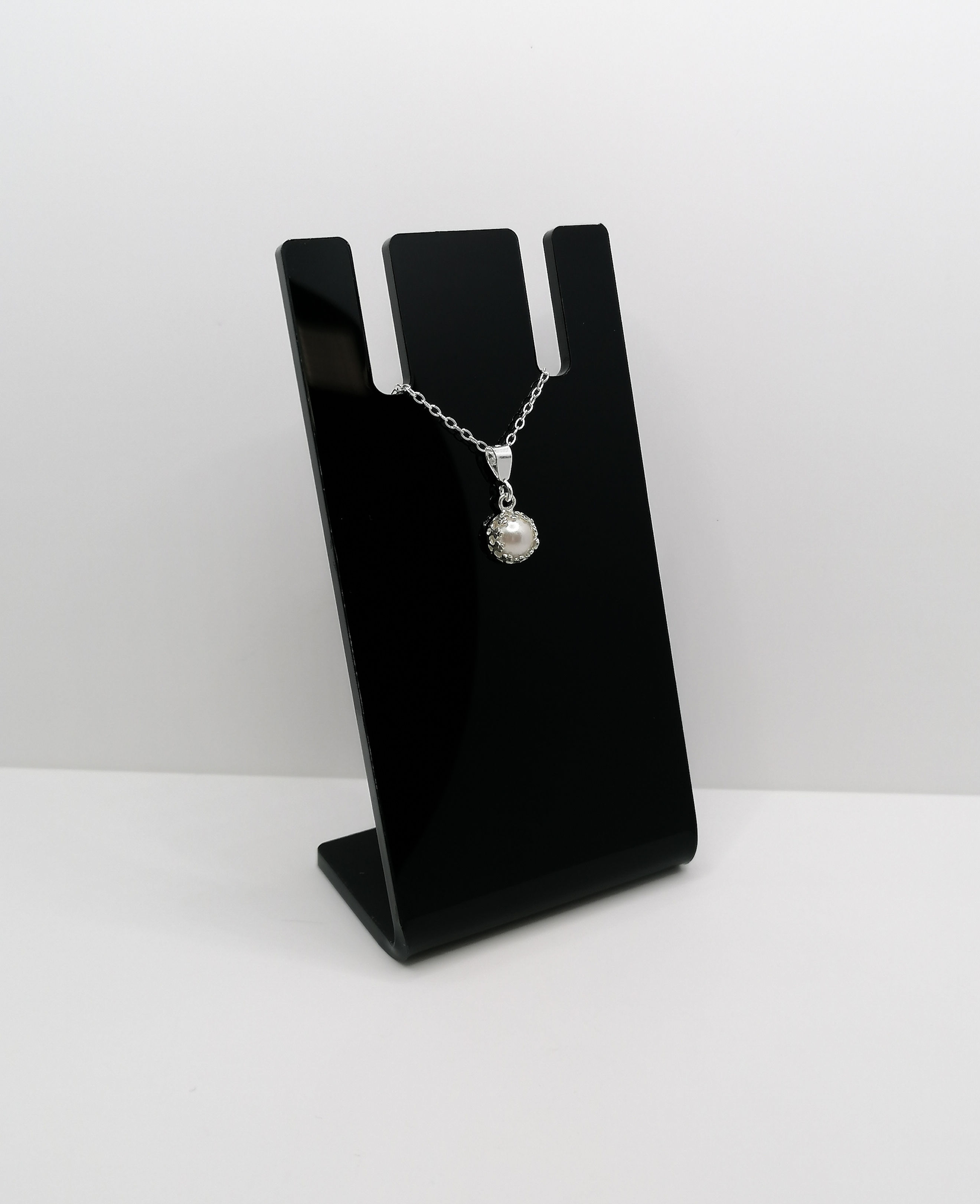 Sterling Silver 6mm Round Pearl Pendant 