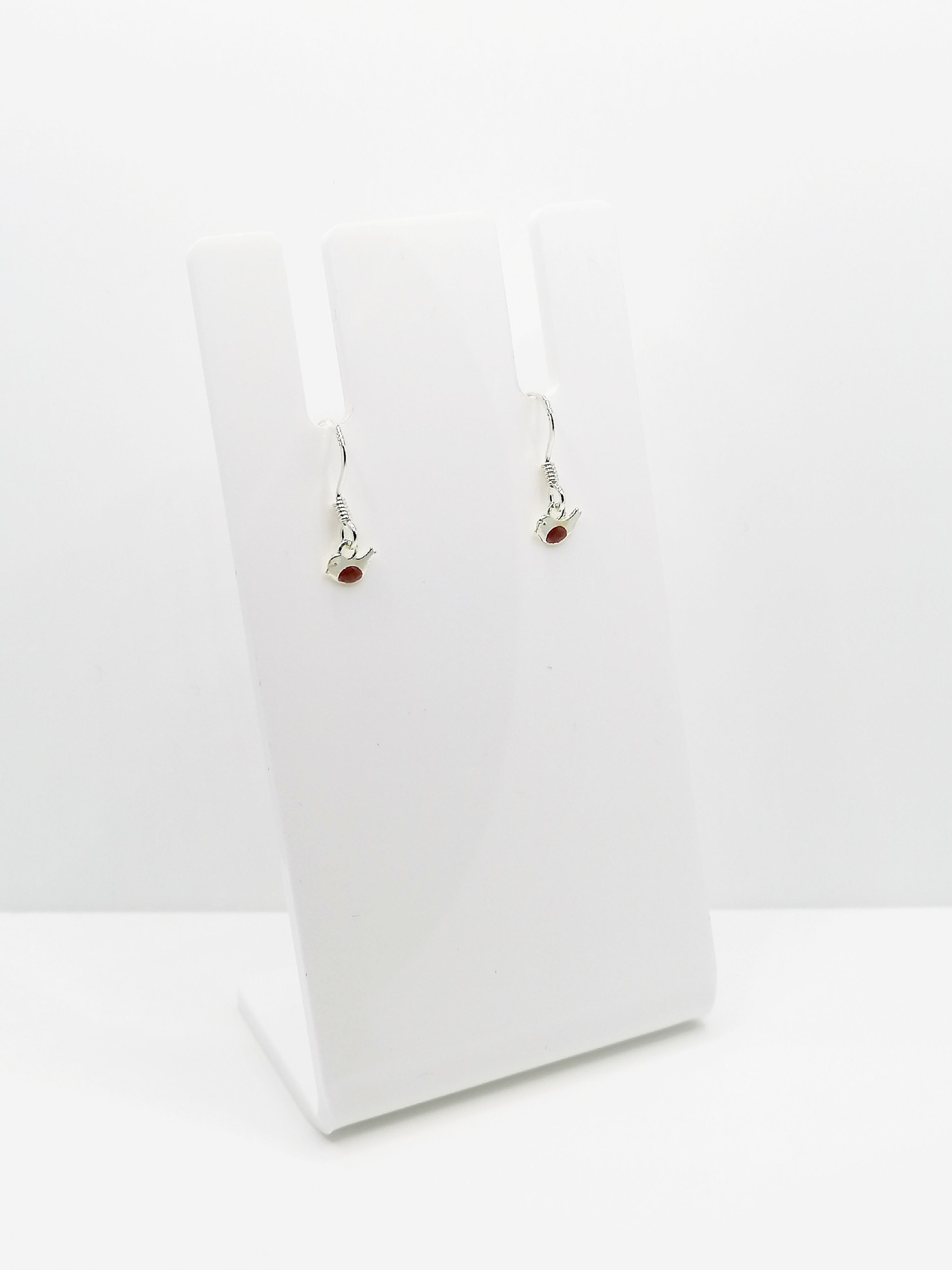 Sterling Silver Tiny Robin Earrings 