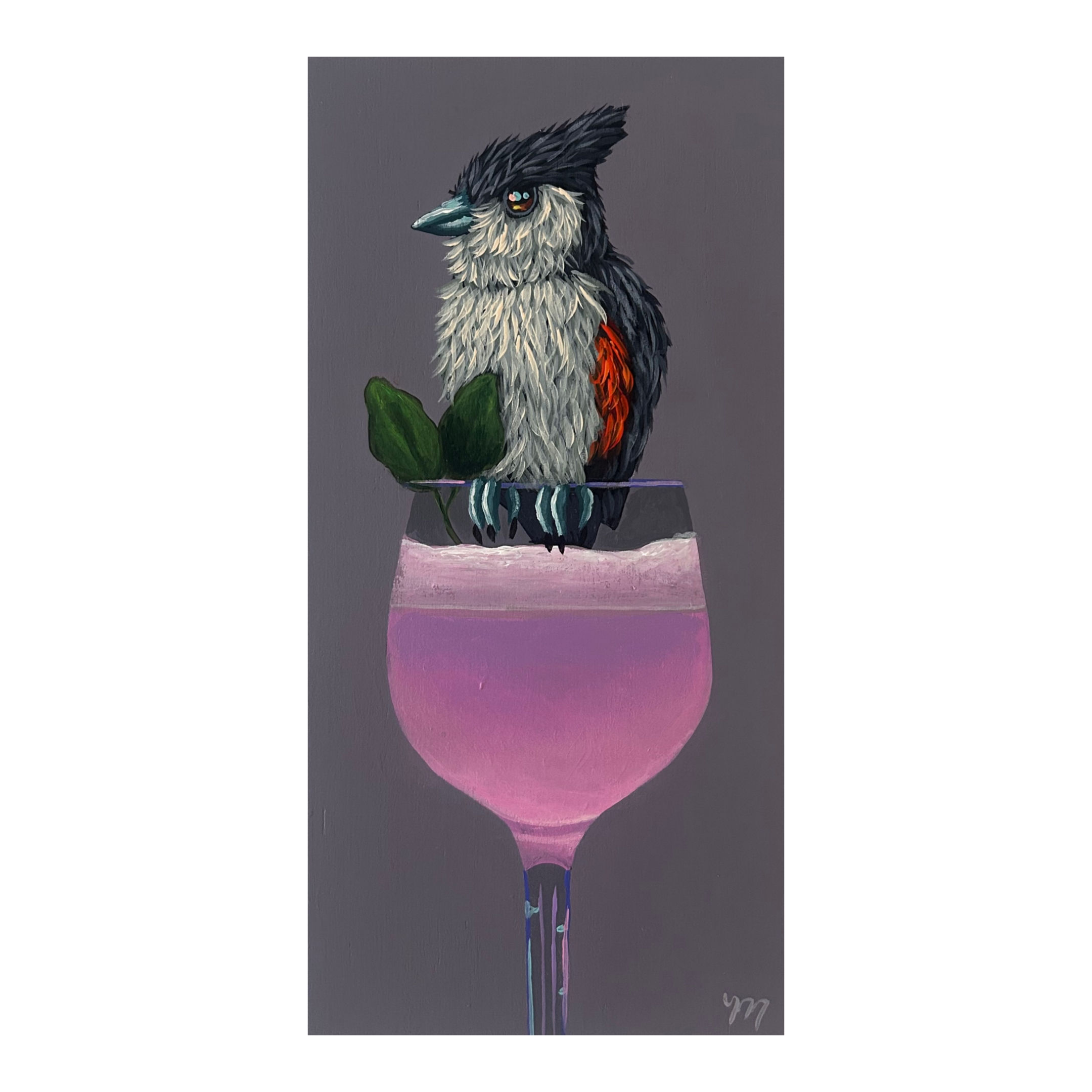 ORIGINAL-"Party Cocktail (Light Pink w/Titmouse)"