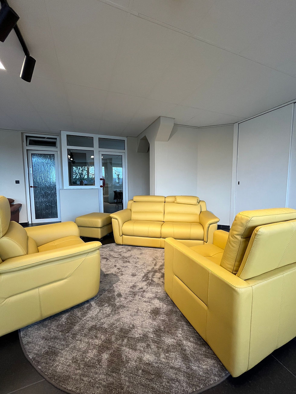 canapé cuir jaune ensemble