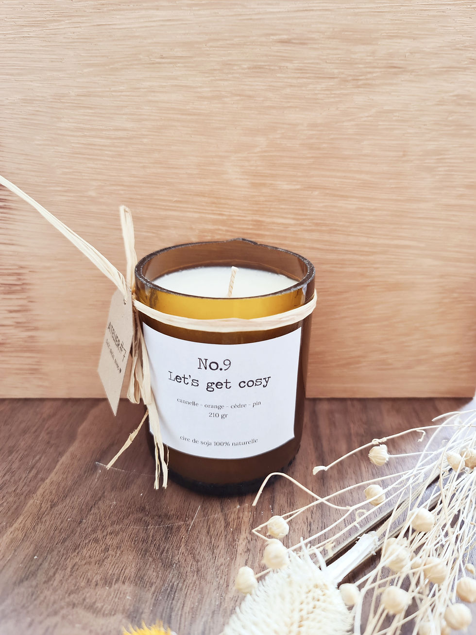 Miniature : Bougie Soir de Noël artisanale — cannelle & orange | Atelier #7