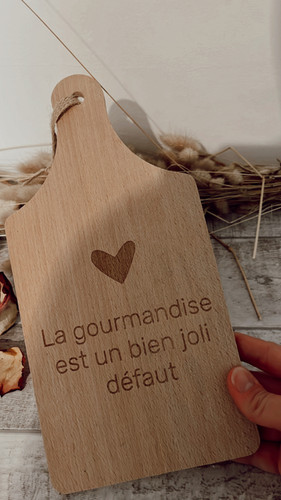 Planche à Découper Personnalisée En Verre - Dessous De Plat Gourmandise Avec Prénom, Neuf