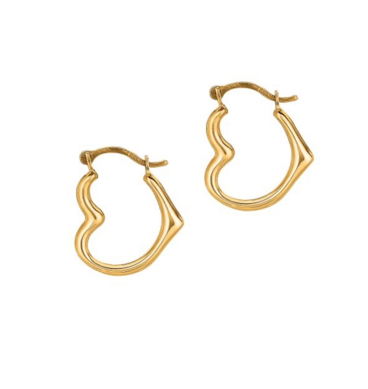 10k Gold Heart Huggies Hoop Earrings,Hoop Earrings Heart,10k Earrings, Minimalis