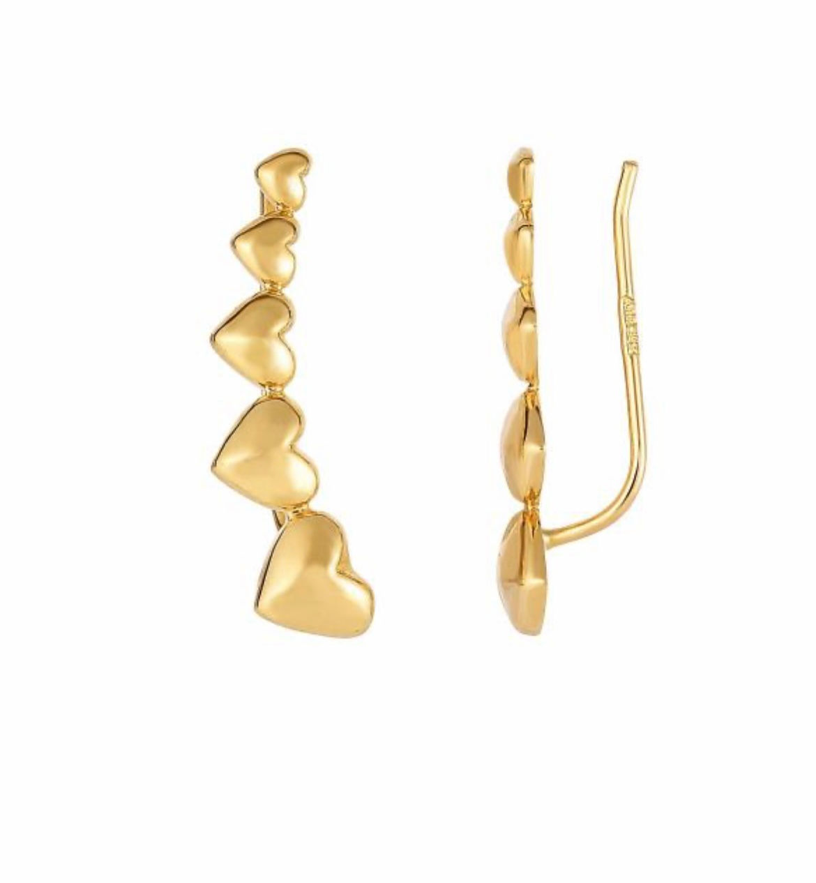 Climber Earrings 14k, Gold Ear Crawler 