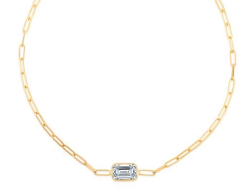 Paperclip Bracelet 14k Real Gold, Paperclip White Topaz and Citrine Bracelet, 1.