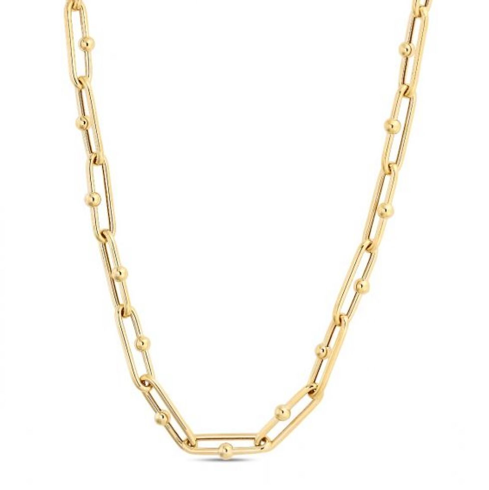 14k Paperclip Necklace, JAX Paper Clip Necklace Gold