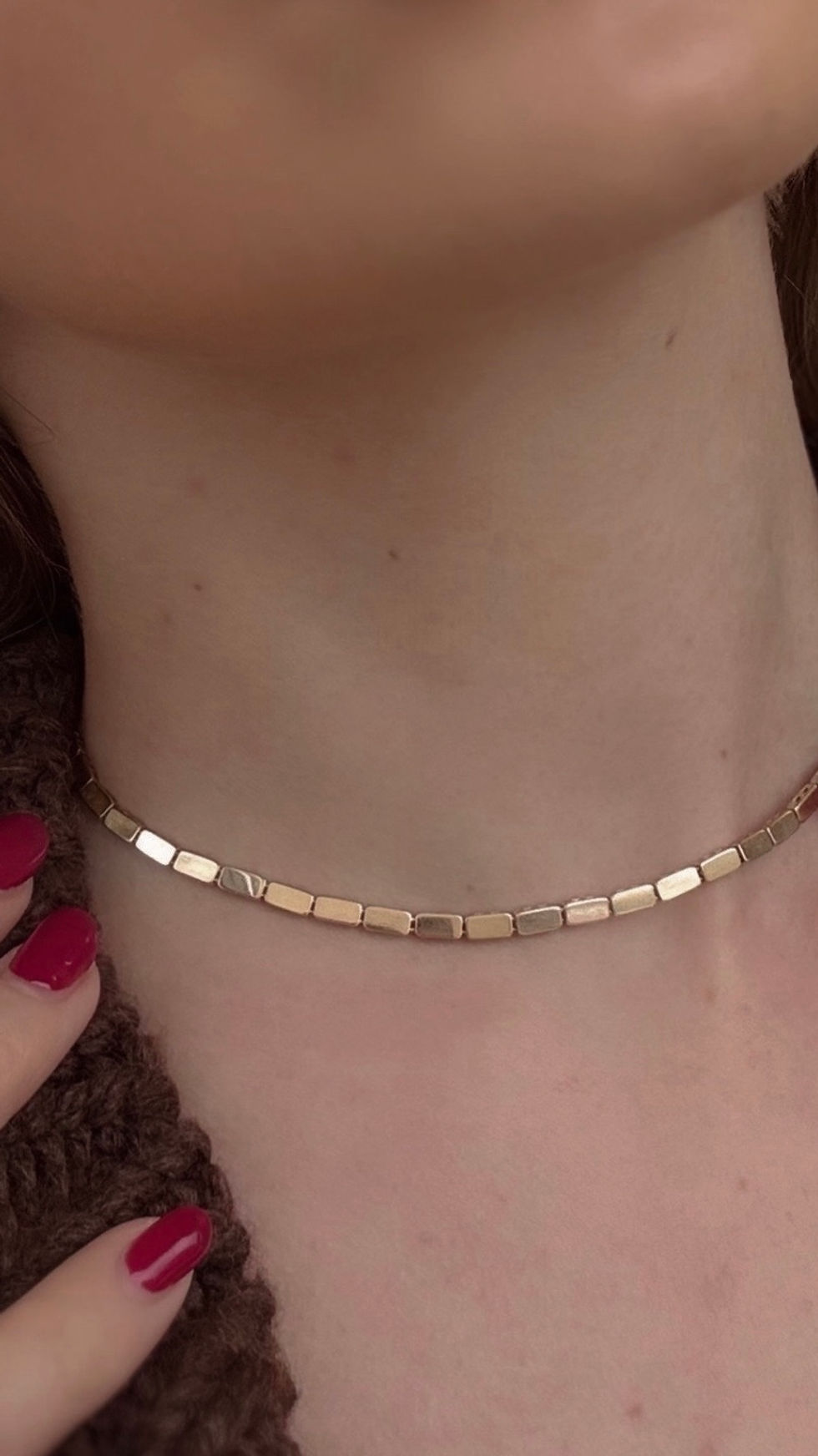 14k Gold Brick Fancy Necklace