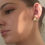 Thumbnail: 14k Gold Puffed X Hoop Earrings 