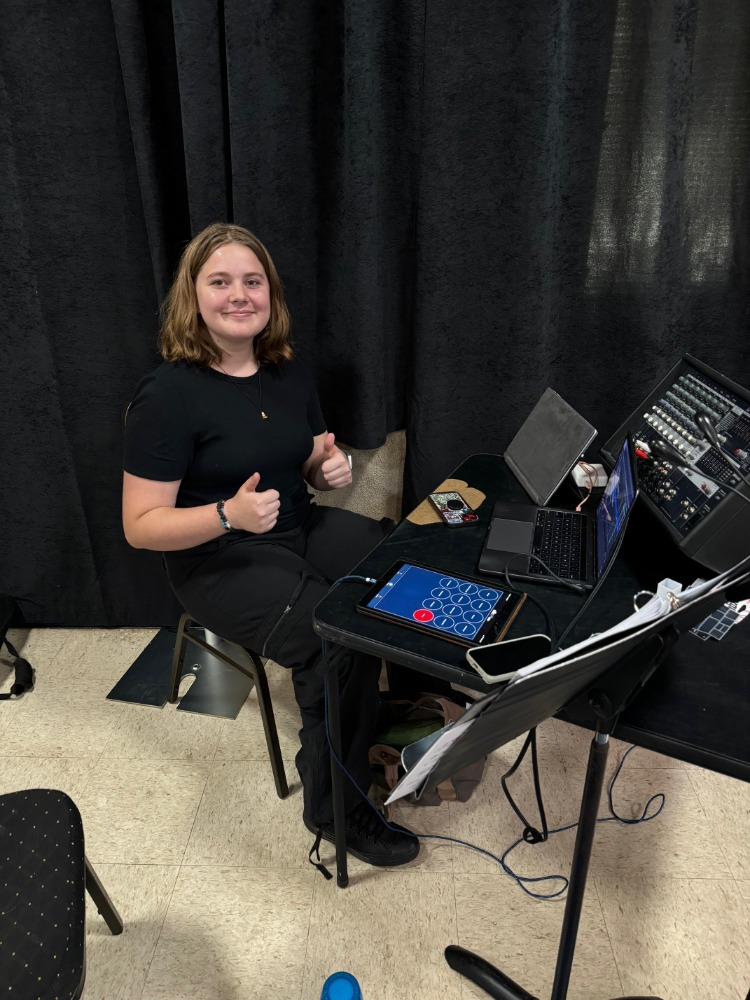 One woman tech crew