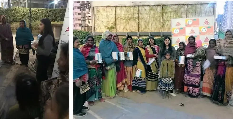 sanitary napkin donation drive by best society in faridabad.webp
