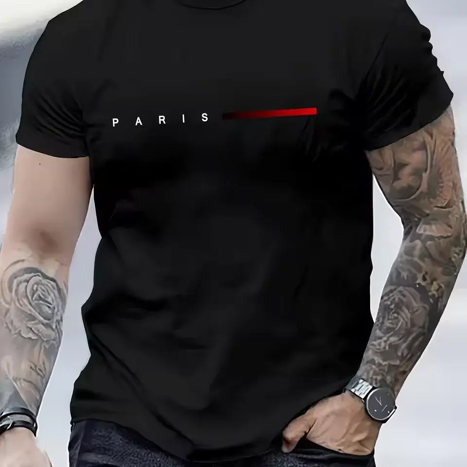 Camisa masculina 100% algodão, modelagem slim, estilo verão, com estampa.
