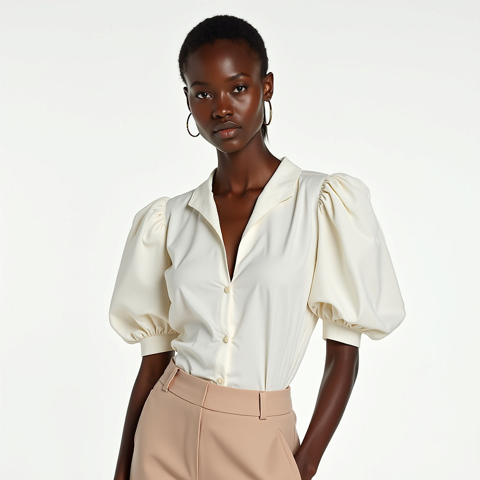 Blusa Manga Bufante Sofisticada
