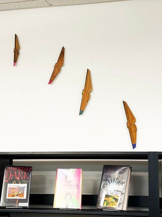 interior public art book birds