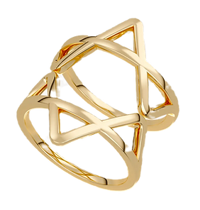Handcrafted gold Star of David ring in two interlocking parts
