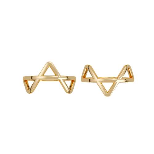 Two Piece Gold Vermeil Star of David Ring seperate