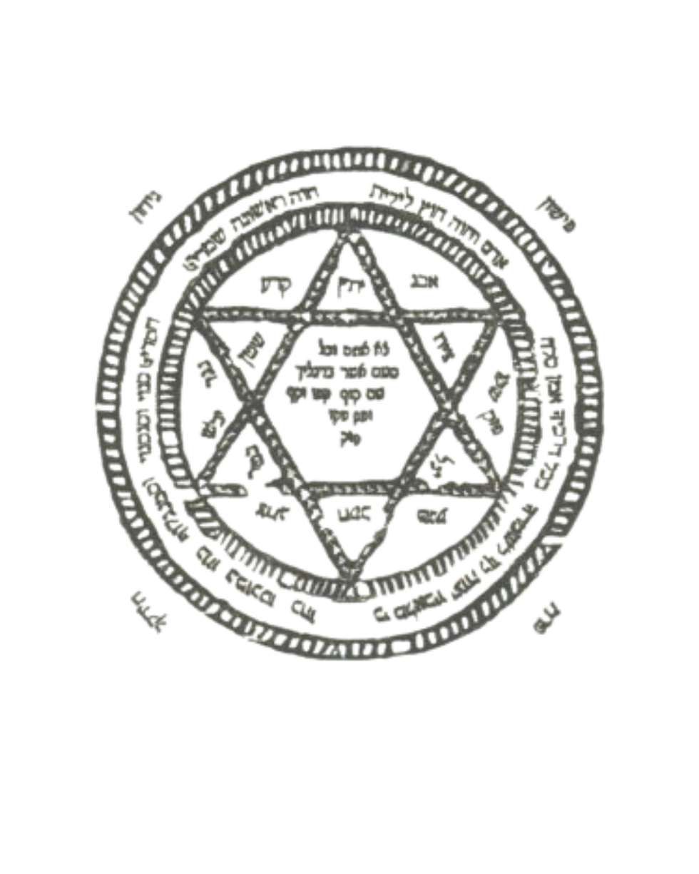 Ancient Kabbalistic amulet with the Star of David symbol
