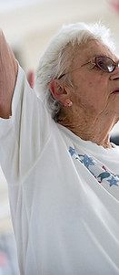 Elderly group exercising