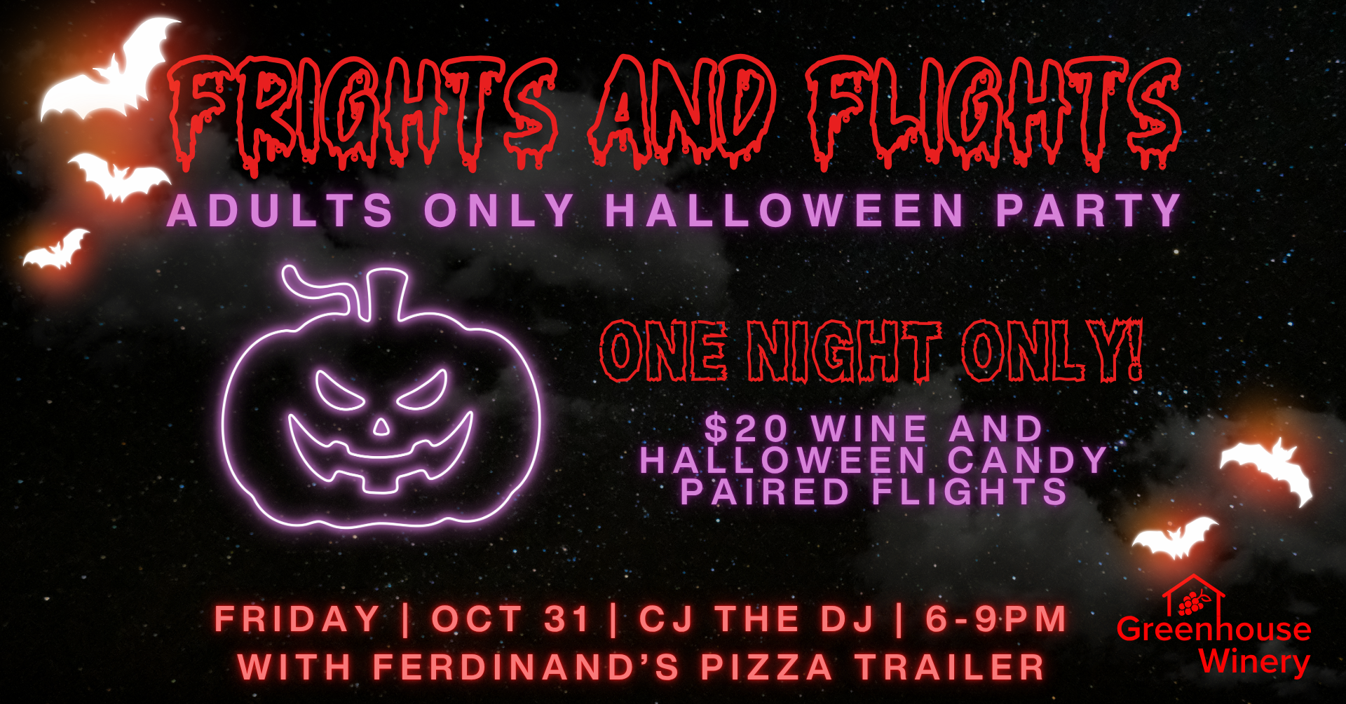 Oct 31st-Halloween Party | Greenhouse Winery