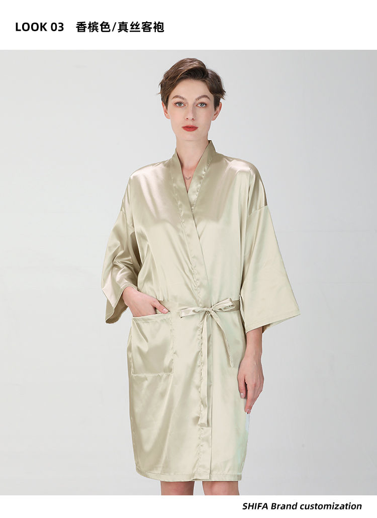 Thumbnail: Silky Hair Salon Client Gown Robes Cape for Women Profession Hair Cutting Smock 