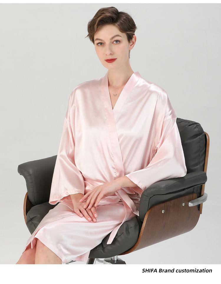 Thumbnail: Silky Hair Salon Client Gown Robes Cape for Women Profession Hair Cutting Smock 